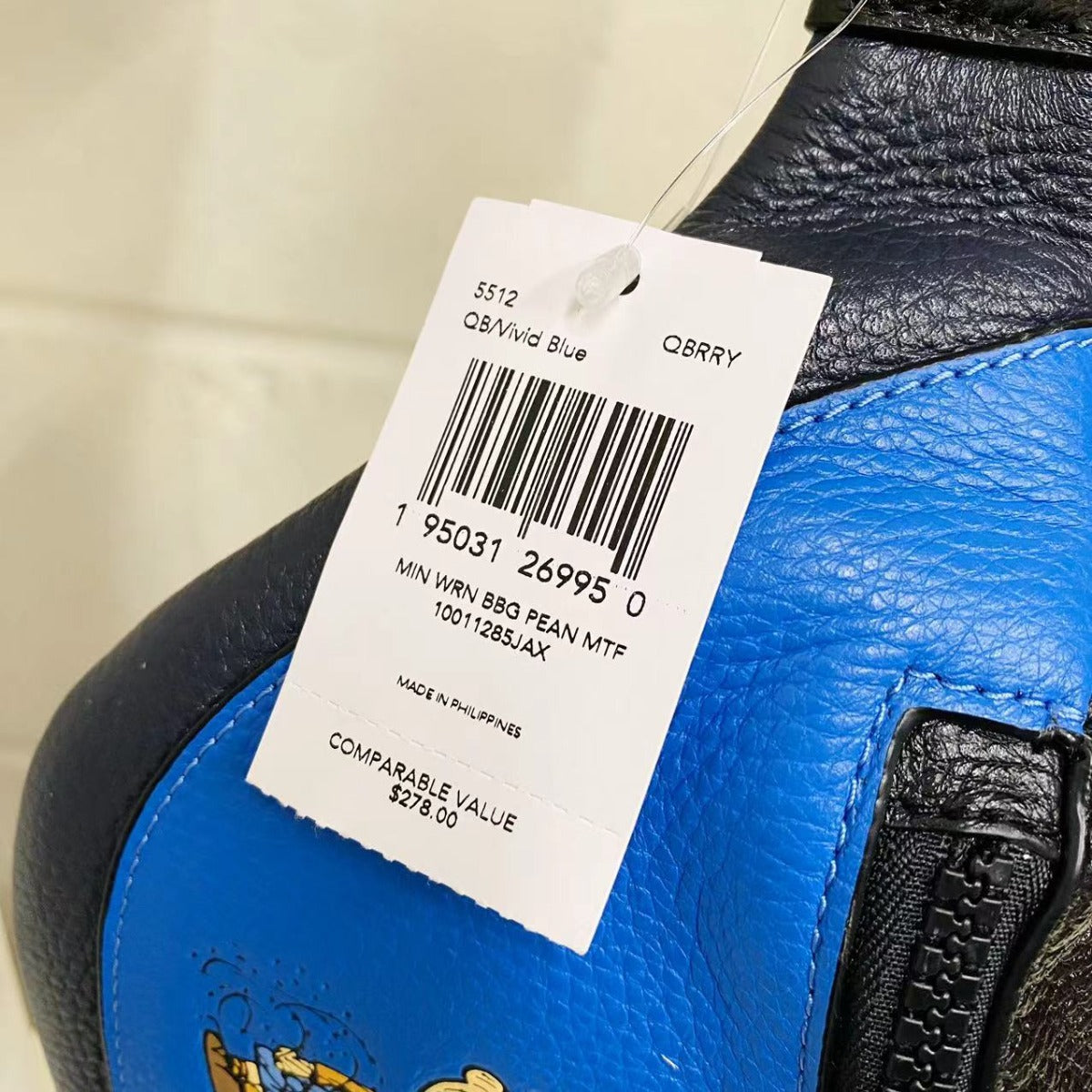 Coach 5512 X Peanuts Mini Warren Belt Bag With Pig Pen In Vivid Blue Coach 5512 X Peanuts Mini Warren Belt Bag With Pig Pen In Vivid Blue